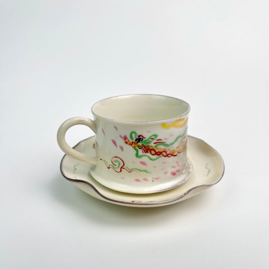 Tea Cup And Saucer | tea cup drawing | handmade ceramic