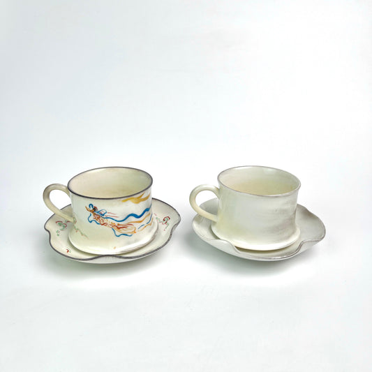 Tea Cup And Saucer | tea cup drawing | handmade ceramic